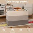 thumbnail image 4 of 118L Extra Large Blanket Basket, Rectangle Woven Cotton Rope Storage Basket, Used for storing Dirty Clothes, Stuffed Animal Toy Storage for Living Room,Kids Room,25" x 17" x 16", Gradient Grey, 4 of 7