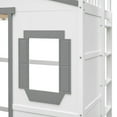 thumbnail image 7 of Twin Size House Loft Bed Frame with Door and Windows Design, Wood Loft Bed with Ladder and Safety Guard Rail, Health Comfort Experience, No Box Spring Needed, 7 of 7