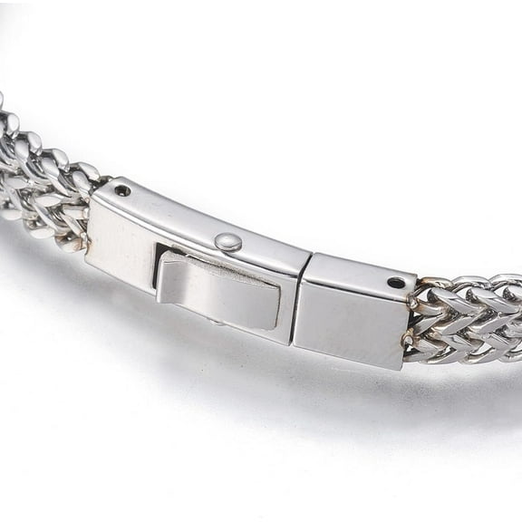 1Pc 304 Stainless Steel Bracelet Mesh Chain Bayonet Clasp 8-5/8 Inch Silver 6x3.5mm Stylish for Men Women Daily Wear