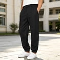 thumbnail image 6 of Xaqiouau Boys Jogger Pants with Pintuck Detail Elastic Waist Casual Trousers Cuffed Leg Relaxed Fit Solid Color Everyday Wear Kids School Sportswear Black 12-13 Years, 6 of 9