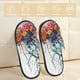 thumbnail image 2 of Fotbe Colorful Floral Jellyfish Pantuflas Peludas para Mujer con Estampado, Zapatillas de Peluche, Zapatos de Invierno para Casa, Uso Interior y Exterior-Large, 2 of 8