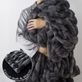 thumbnail image 4 of WDCOZY Ruched Faux Fur Throw Blanket,Bubble Plush Blanket with Soft Fleece Backing, Cozy Decorative Blanket for Couch, Sofa and Bed, Dark Gray, 60" x 80", 4 of 9