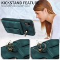 thumbnail image 5 of Dteck for iPhone XS Max Case with Card Holder, Retro PU Leather Wallet Case with Rotating Ring Kickstand, Slim Back Protective Cover Case for iPhone XS Max,Green, 5 of 7