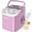 Pink, variant on Countertop Ice Maker with Handle, Makes 26 Pounds of Ice in 24 Hours, 9 Ice Cubes in 6 Minutes, Self-Cleaning Portable Ice Maker with Basket and Scoop for Home/Kitchen/Camping/RV.