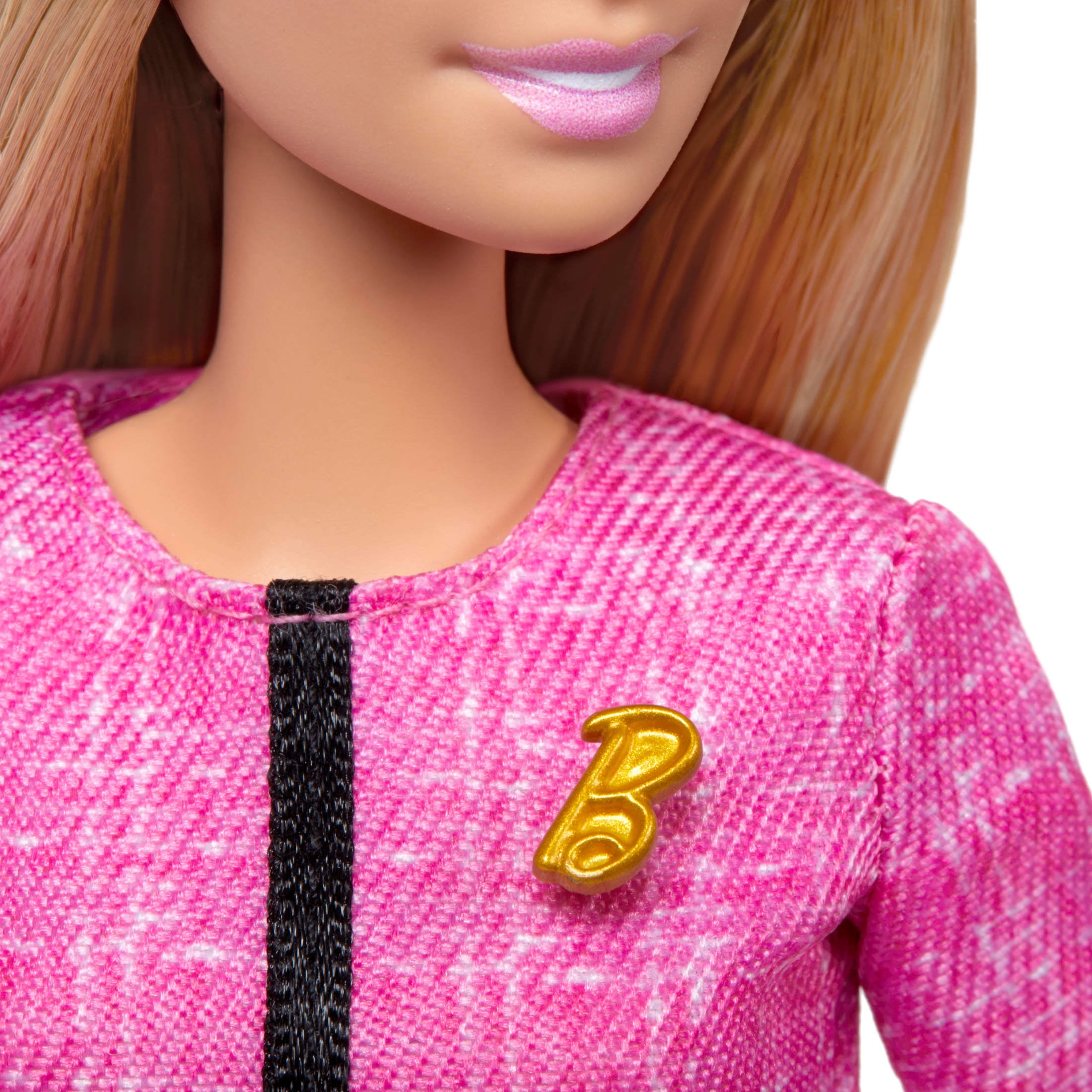 Barbie Future Leader Doll, Blonde, Wearing Outfit with 2 Golden Bracelets & Pin, Includes Sticker  (图5)