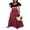 Rose Red, variant on Michellecmm Women Summer Long Skirt Floral Print Elastic High Waist A-line Skirt