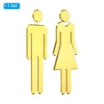 thumbnail image 3 of Uxcell 4.7" Bathroom Sign, 1 Pairs Brushed Men Women Restroom Sign Self-Adhesive Toilet Door Decor Sticker Gold Tone, 3 of 6