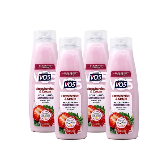 4 Pk VO5 Moisture Milks Moisturizing Conditioner Strawberries & Cream 12.5oz Eac