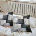 thumbnail image 5 of Abstract Blocks Outdoor Pillow Covers Pack of 2 Black Grey Watercolor Modern Art Waterproof Throw Pillow Covers Decorative Cushion Cases for Patio Garden Tent Balcony Couch 24x24 inch, 5 of 8
