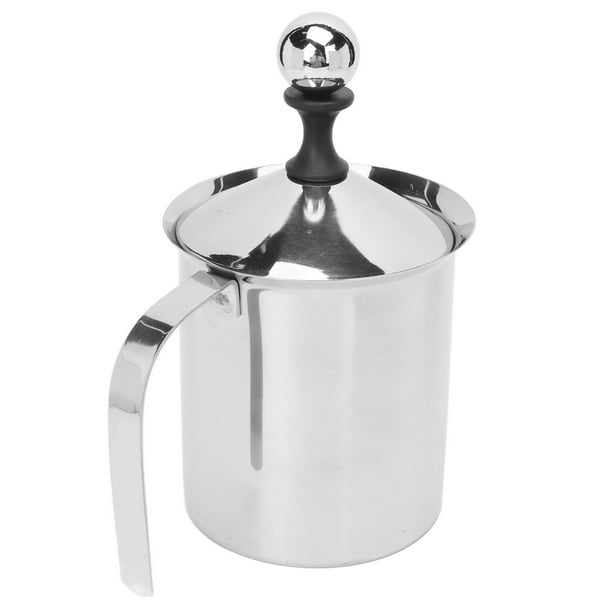 Manual Milk Frother, 800cc Capacity Brushed Process Milk Frother For