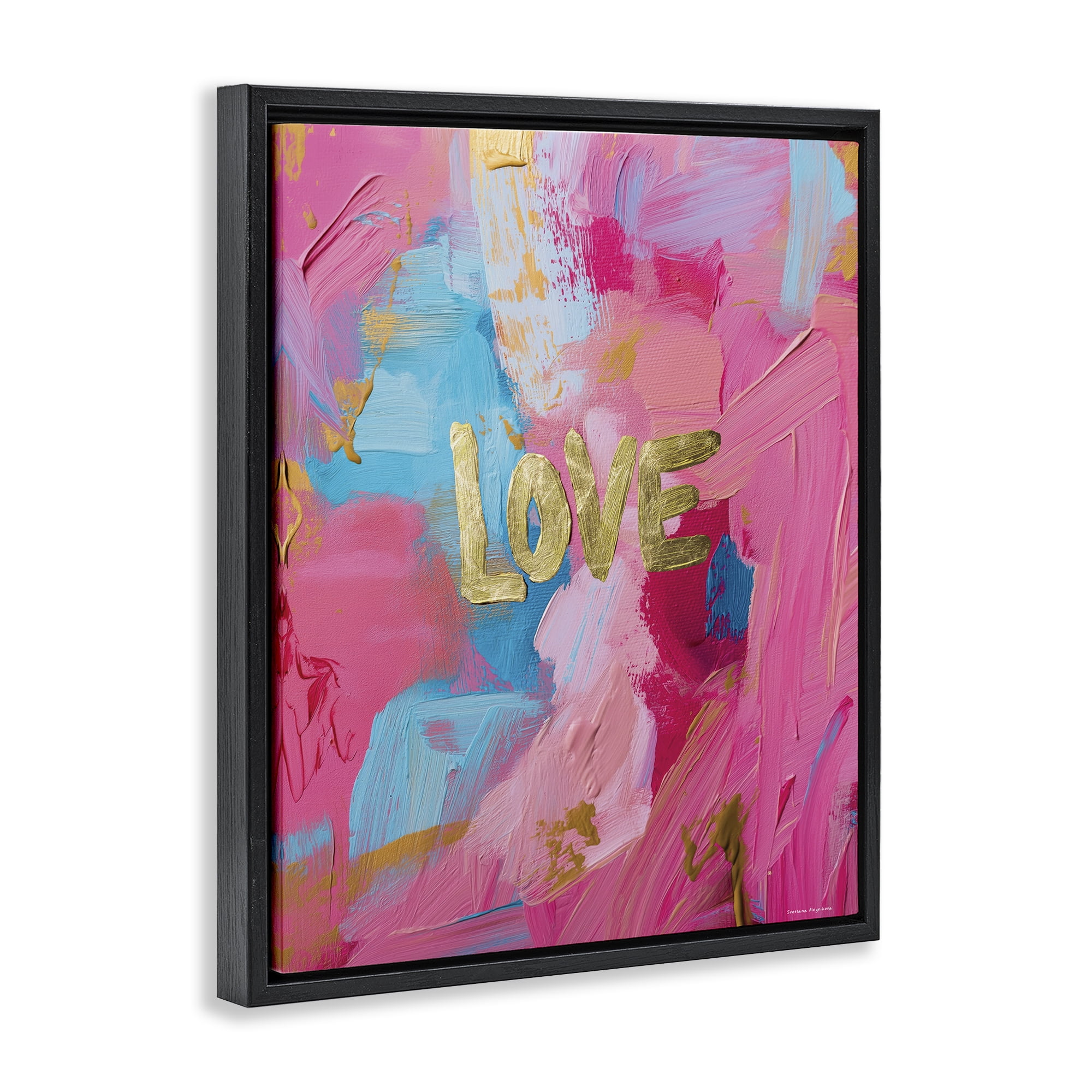 Stupell Industries Glam Love In Motion Black Framed Floater Canvas Wall Art, design by Svetlana Aleynikova