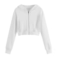 thumbnail image 3 of Abcomgle Kids Zip Up Sweatshirt for Girls Cropped Long Sleeve Jacket for Girls Cute Trendy Lightweight Girls Hoodies with Pockets, 3 of 7