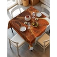 thumbnail image 6 of Burnt Orange Table Cloth, Sparkle Gold Stained Floral Flower Art Waterproof Tablecloth for Square Tables, Reusable Washable Fabric Table Cover for Restaurant Kitchen Dining Tables 60"x60", 6 of 6