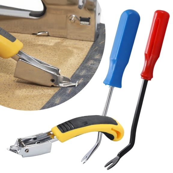 3Pcs Heavy Duty Upholstery and Construction Staple Remover with Tack Puller Tool, Nail Puller, Carpet Remover, for Removing All Kinds of Staples