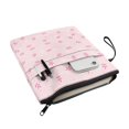 thumbnail image 3 of HELLHERO Bible Case Bag, 1pcs Polyester Fabric Zipper Reusable for Journal, 11.42 x 8.66 Inch, Pink Leaf Print, 3 of 8