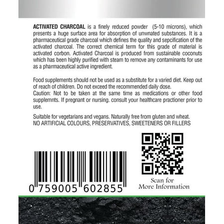 NutreeVit 100% Organic Highly Absorbent - Activated Charcoal (800 Count)