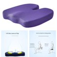 thumbnail image 1 of Cojín de asiento-cojín de espuma de memoria para asiento, oficina, silla de escritorio de ordenador, coche, viaje-para ciática, coxis alivio del dolor - Púrpura Baoblaze cojín de asiento de espuma viscoelástica, 1 of 8
