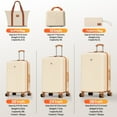 thumbnail image 4 of HOTEEL 4 Piece Carry On Luggage Sets,Lightweight Travel Suitcase Set with TSA Lock & Spinner Wheels(13/20in, Beige), 4 of 10