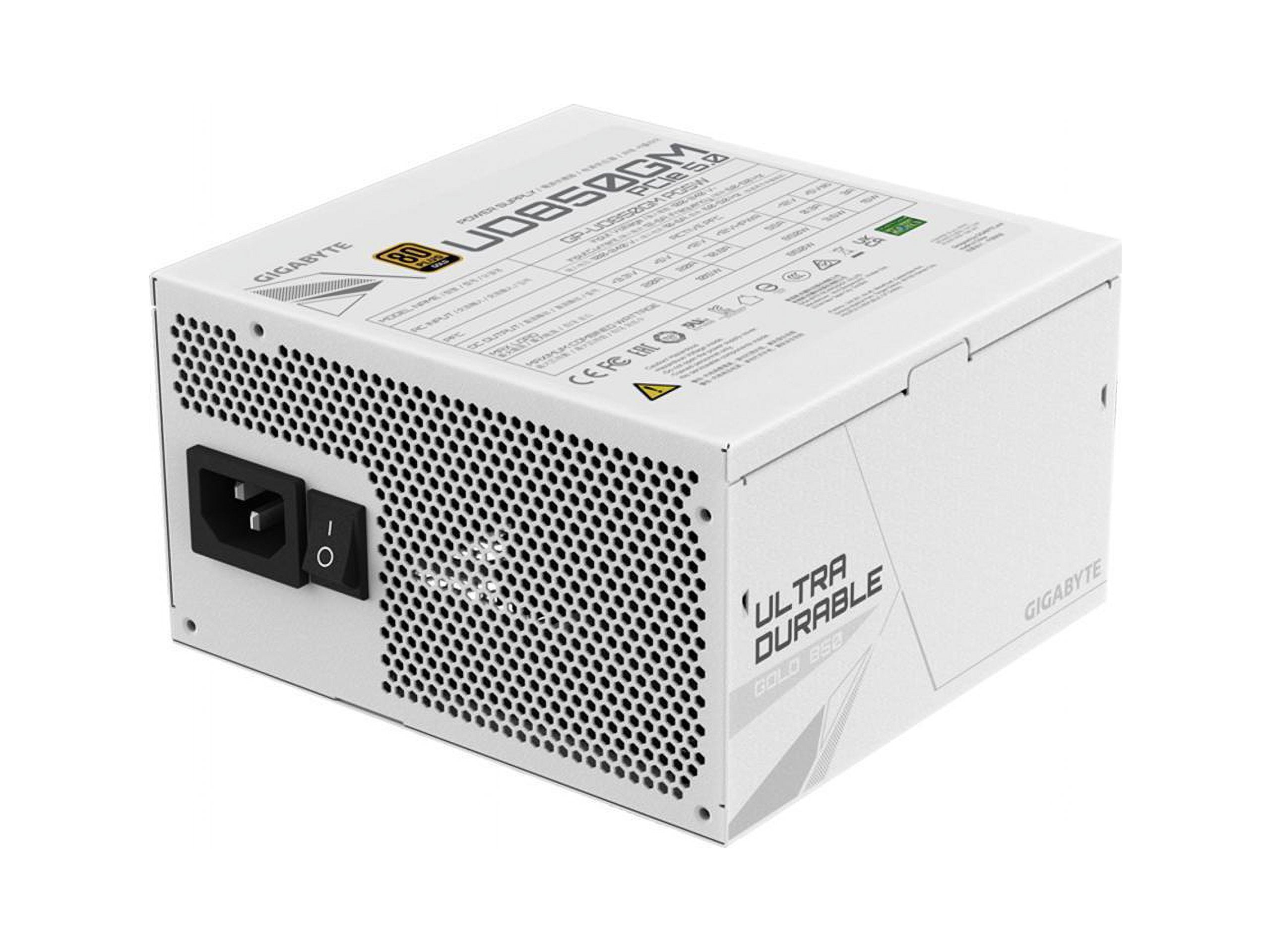 GIGABYTE GP-UD850GM PG5W PCIE 5 ATX 3.0 Fully Modular Gaming Power Supply - 80 Plus Gold Certified 850W - Japanese Capacitors - ATX PSU