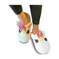 thumbnail image 2 of Cute Girls Women Cozy Unicorn Plush Sherpa Non-Skid Indoor Outdoor Slipper, White, Small/Medium, 2 of 4