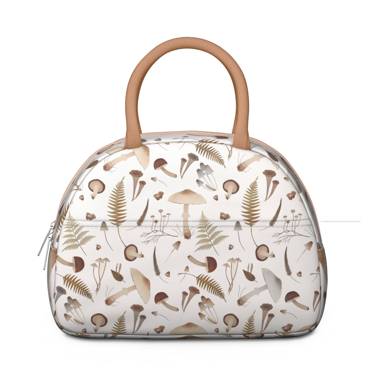 Vintage Mushroom Lunch Box – Reusable Insulated Bag with Botanical Fungi Design, Ideal for Work or Outdoors