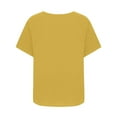 thumbnail image 4 of CEHVOM T-shirt Décontracté en Lin Col Rond Uni pour Femmes Manches Courtes, 4 of 6