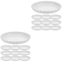 Set of 2 Plant Saucers for Indoors Plants Tray Drainage White