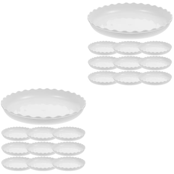 Set of 2 Plant Saucers for Indoors Plants Tray Drainage White