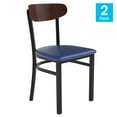 thumbnail image 5 of Flash Furniture Wright Boomerang Back Dining Chair, Walnut/Blue, Set of 2, 5 of 13