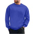 thumbnail image 3 of Jinhomg Sweatshirts for Men No Hood Solid Color Crewnck Casual Sweatshirt Loose Basic Long Sleeve Pullover Tops Blue,M, 3 of 7