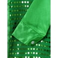 thumbnail image 5 of Manyakai Kids Boys Sequins Long Sleeve Button Down Shirt Jazz Hip Hop Street Dance Glitter Top Green 4-5, 5 of 7