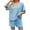 Light blue, variant on Short Sleeve Women 2 Pieces Matching Sets Ribbed Tops and Shorts Lounger Sets