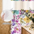 thumbnail image 3 of No Hook Shower Curtain, Pink Flowers Shower Curtains for Bathroom with See Through Top Window, Spring Floral Elegant Pastoral Watercolor Waterproof & Washable Bath Curtain 66"x72", 3 of 9