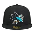 thumbnail image 2 of Men's New Era  Black San Jose Sharks Core 59FIFTY Fitted Hat, 2 of 7