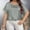 Gray, variant on Shirts for Women Casual Women's Plus Size Solid Color T-shirt Home Casual Short Sleeved Round Neck Top Green 5X
