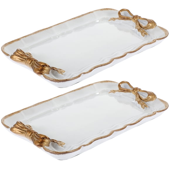 YSNOOWE 2Ud Bandejas Vintage De Resina Para Servir Y Organizar Joyas Con