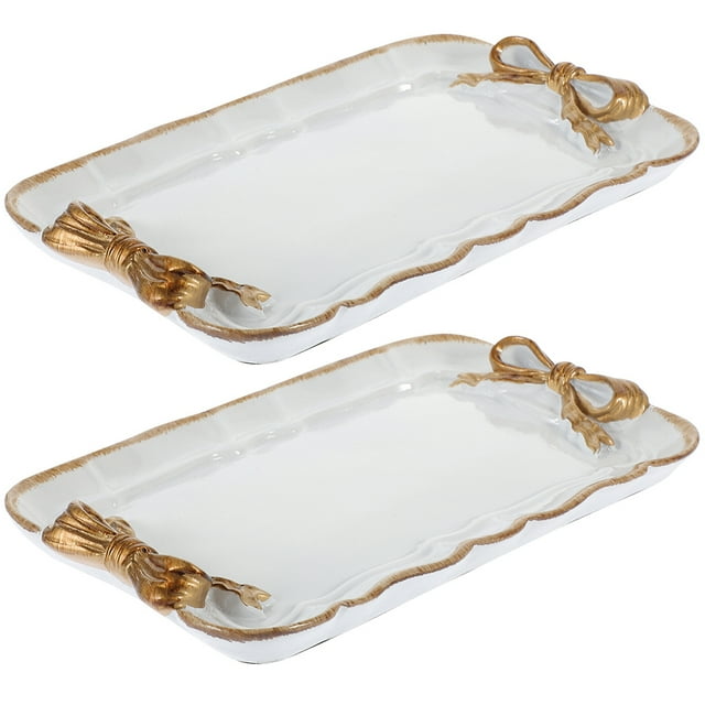 YSNOOWE 2Ud Bandejas Vintage De Resina Para Servir Y Organizar Joyas Con