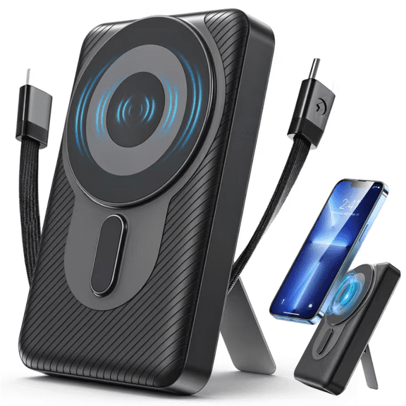 SOLPOWBEN 20000mAh Magnetic Wireless Charger Portable Power Bank 22.5W Fast Charging, Battery Pack with LED Display and Stand, Compatible with iPhone 18/17/16/15/14/13 Series
