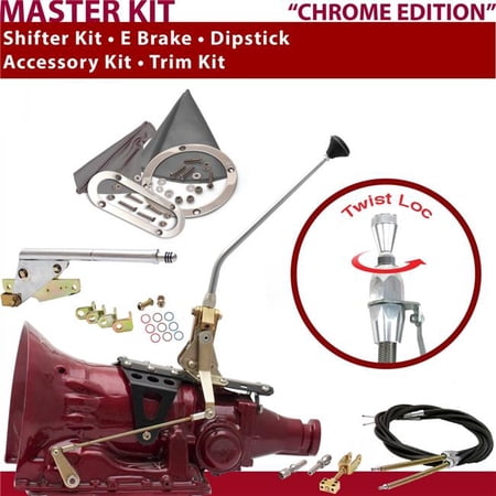 American Shifter TH350 Shifter Kit 12 in. E Brake Cable Trim Kit Dipstick for CDDF7