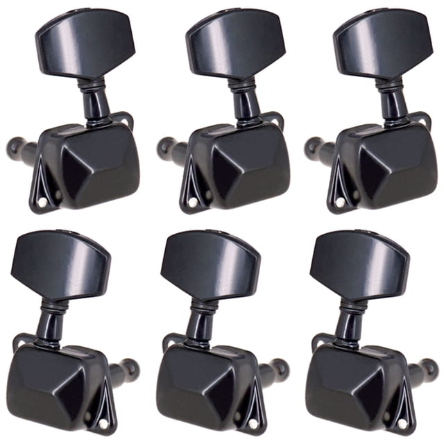 Maytalsory 6 Pieces Tuning Pegs Black Adjusting Handle Machine Heads String Roller Instrument Accessory Guitars Parts for Replacing Type 1