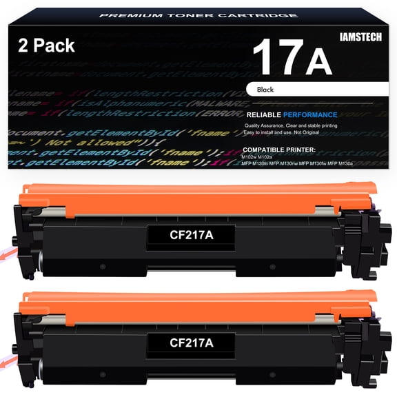 17A CF217A Black Toner Cartridge Compatible for HP 17A CF217A for HP LaserJet Pro M102w M130nw M130fw M130fn M102a M130a (Black 2-Pack)