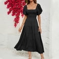 thumbnail image 1 of FcBaudy Robe à Manches Courtes à Encolure Carrée, Robes d'Été pour Femmes, Robes pour Femmes Robe Décontractée Confortable à Manches Courtes à Encolure Carrée Robe Robe Sans Manches Robe Courte Robe Femme, 1 of 4