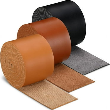 3 Rolls Leather Strap Leather Belt Strips Flat Leather Straps Single Sided Faux Leather Strips 78.7 Inche