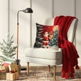 thumbnail image 4 of ​Christmas Throw Pillow with Snowman Design, Festive Red Background Holiday Decor for Sofa Couch Living Room Seasonal Home Decoration​​ D, 4 of 6