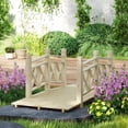 thumbnail image 2 of 5' Wooden Footbridge for Garden Ponds, Creeks, and Backyard Streams | Natural Wood Bridge, 2 of 6