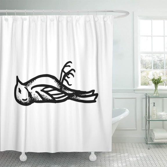CYNLON Etched Engraved Dark Humor Jokes Contemporary Street Work Sketch Bathroom Decor Bath Shower Curtain 60x72 inch