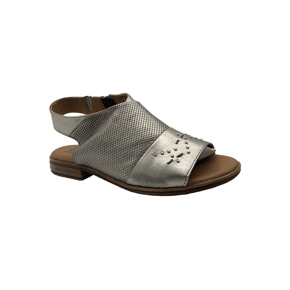 Miz Mooz Leather Wide Width Side-Zip Sandal Darcie Pewter