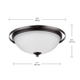 thumbnail image 3 of Globe Electric 2-Light Dark Bronze Flush Mount with Frosted White Glass Shade, 61008, 3 of 7
