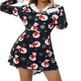 thumbnail image 1 of PENGXIANG Robe de Noël pour Femmes Manches Longues en Peluche Col en V Robe Midi Décontractée de Fête, 1 of 6