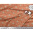 thumbnail image 2 of Soimoi Orange polyester Crepe Fabric Mandala Geometric Printed Fabric 1 Yard 52 Inch Wide, 2 of 3